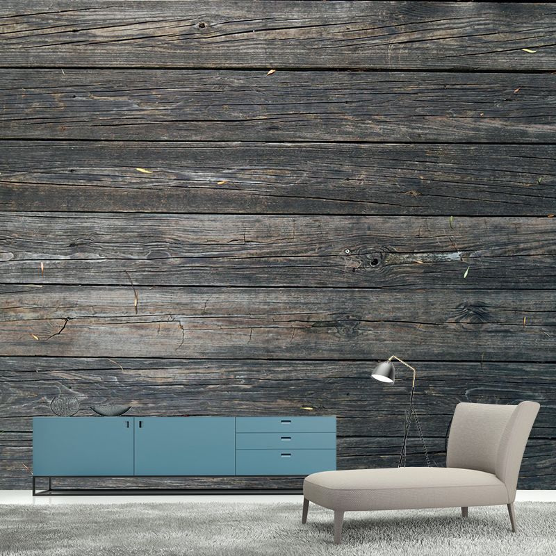 Industrial Style Wood Look Mural Wallpaper Whole Wall Decor for Living Room