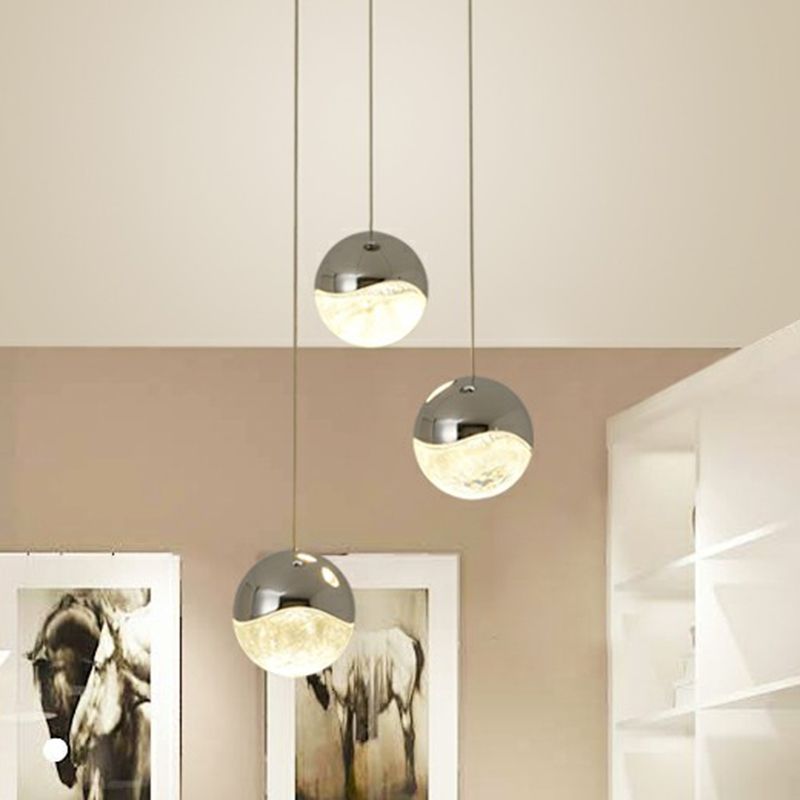 Clood Glass Globe Cluster Custant Modern Finitura Chrome LED LED LED LED per il ristorante