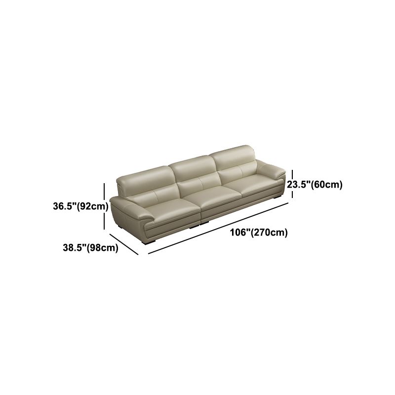 Leather Pillow Top Arm Sectional Sofa 36.22"High Cushion Back Sofa,Beige
