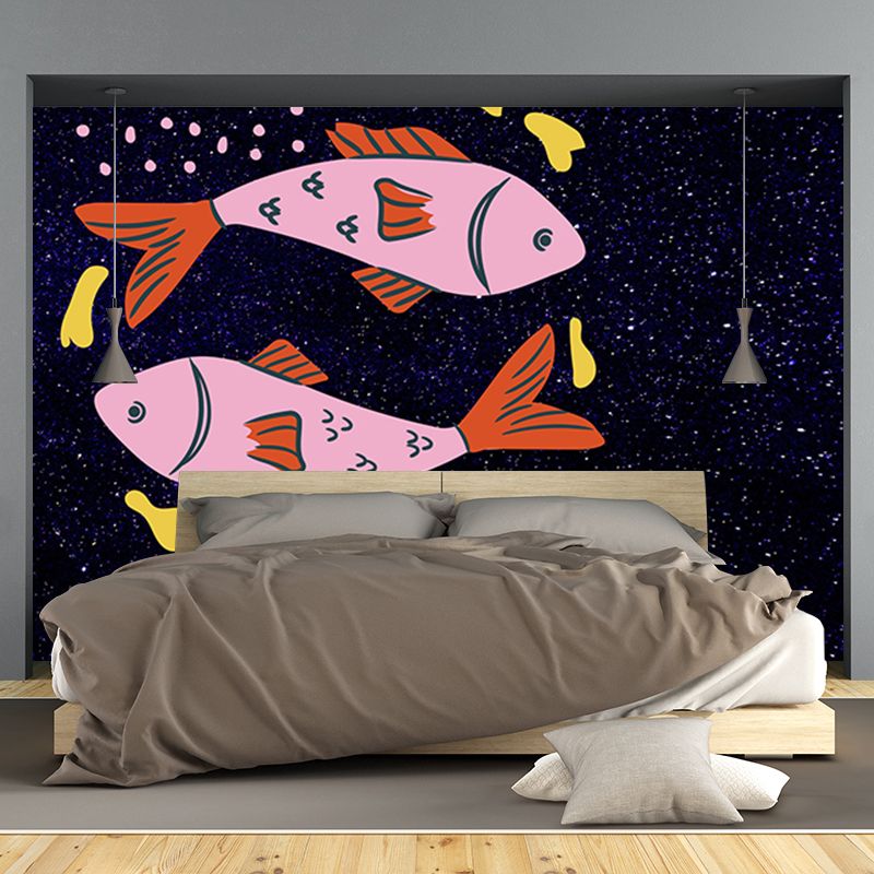 Constellation Illustration Mildew Resistant Wallpaper Sleeping Room Wall Mural
