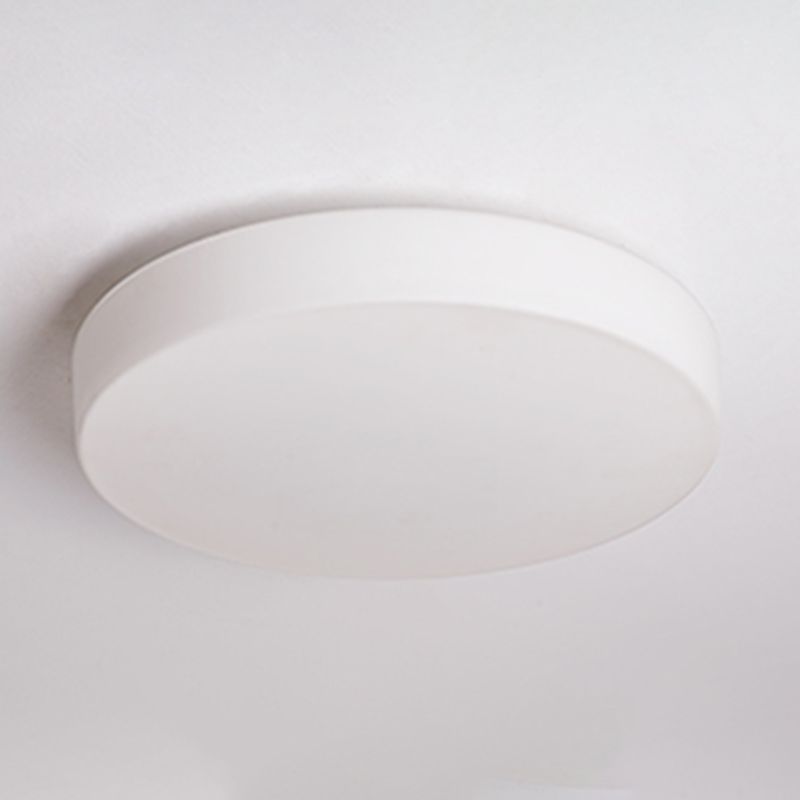 Round Shape Ceiling Lamp Modern Simple Style Iron 1 Light Flush Mount with Glass Lampshade for Aisle