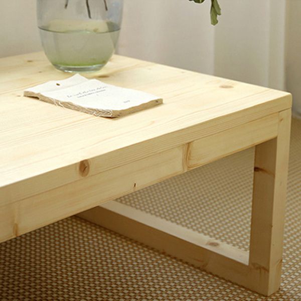 15"H Contemporary Coffee Table Solid Wood Coffee Cocktail Table