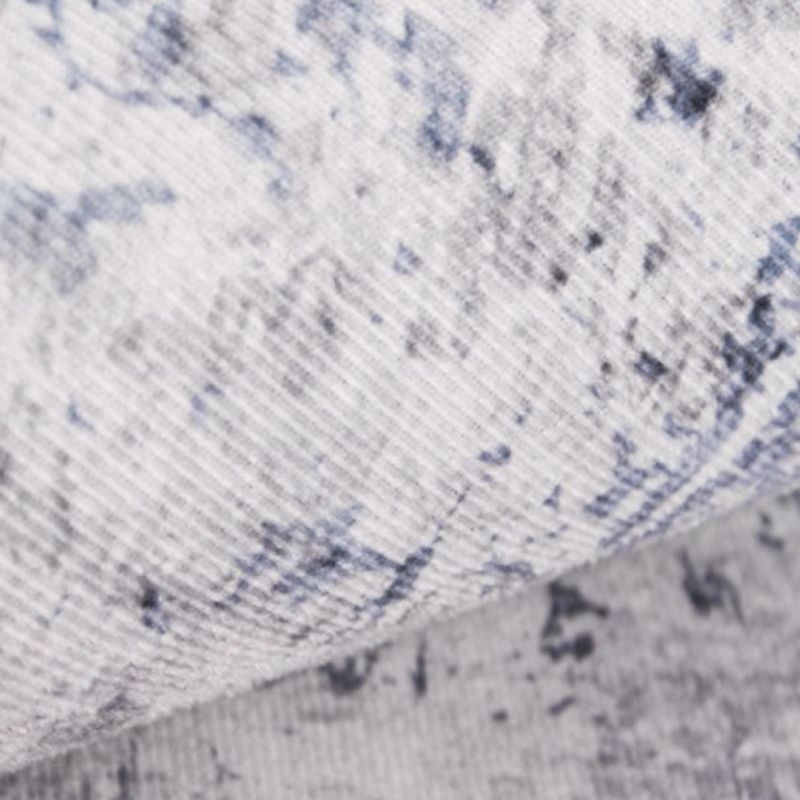 Retro Round Rug Medallion Print Polyester Carpet Non-Slip Backing Area Rug for Living Room