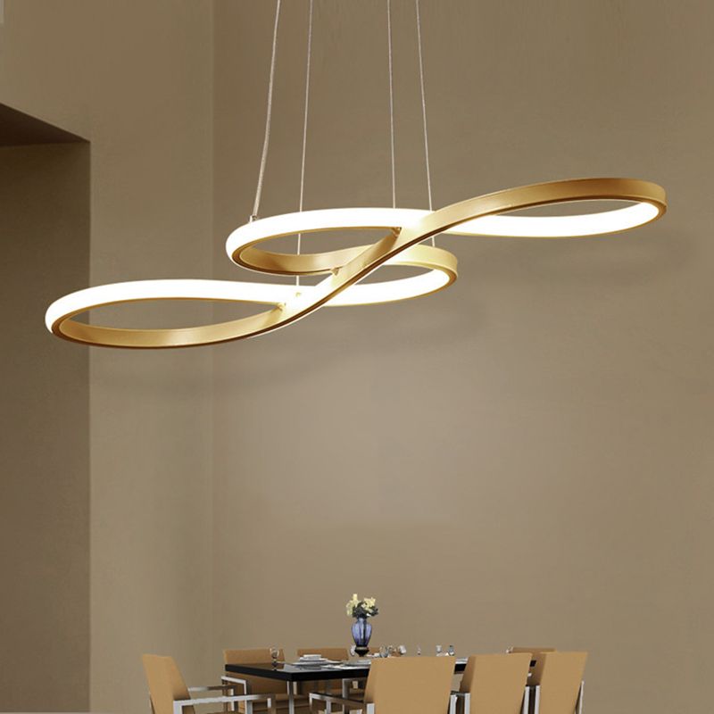 Silicone Linear LED Pendant Light in Modern Concise Style Aluminium Indoor Hanging Lamp