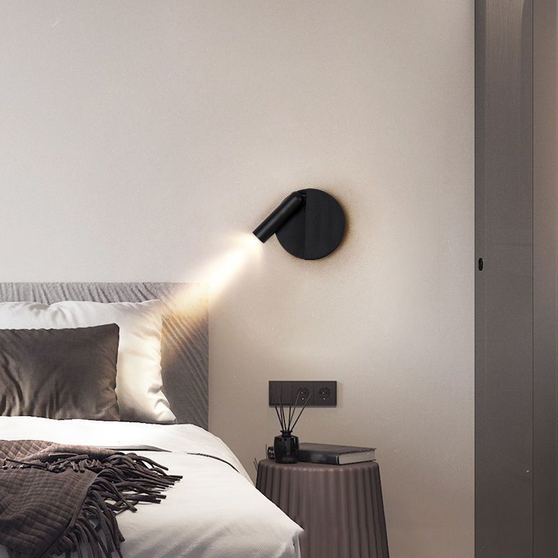Modern Style Wall Lamp Metal 1 Light Sconces in Black for Bedroom