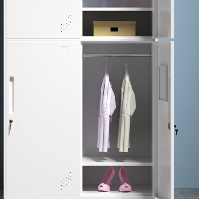 Contemporary Style Wardrobe Metal Home Wardrobe Closet with Doors