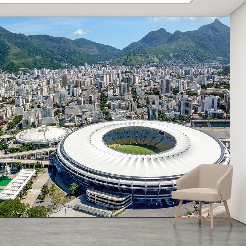 Photography City View Mural Decal Mildew Resistant Wall Covering for Decoration