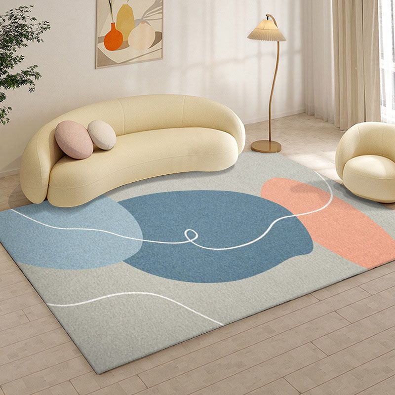 Tapis nordique noir en Polyester, bloc de couleur, lavable, pour la décoration de la maison