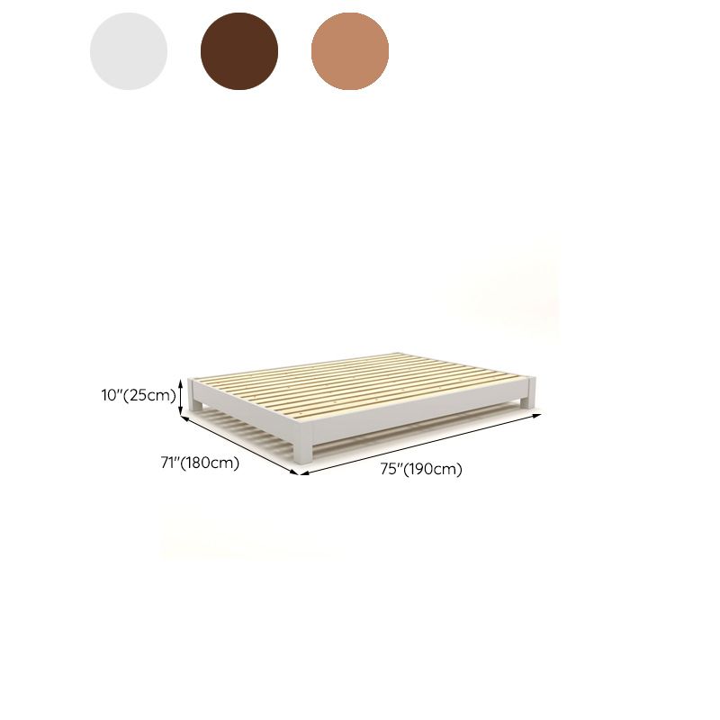 Solid Wood Standard Bed Contemporary Rubberwood Platform Bed with Legs
