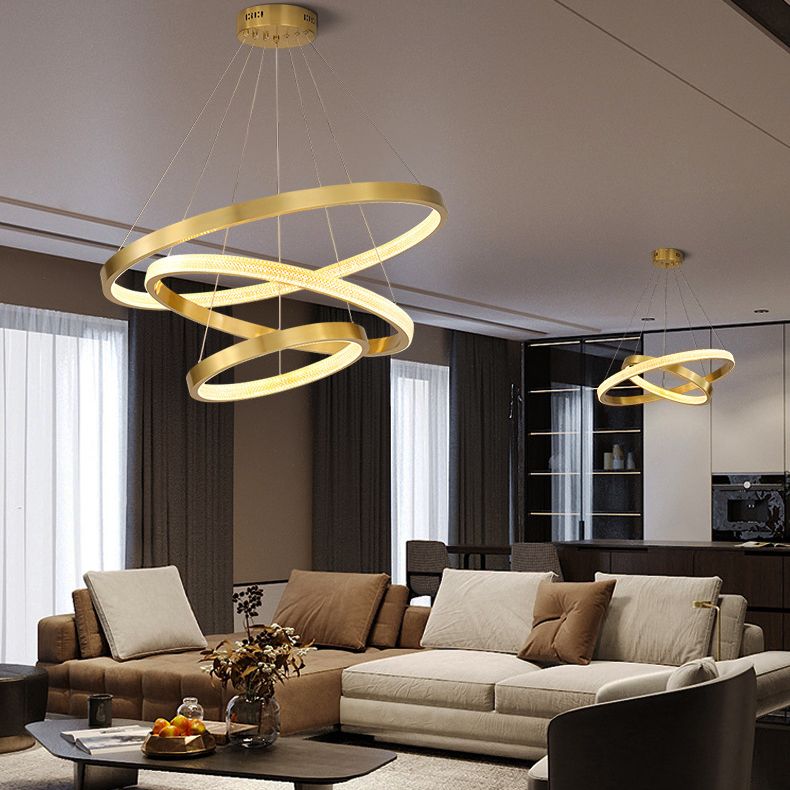 Simplicity Multi-Layer Suspended Lighting Fixture Acrylic Hanging Ceiling Fixture for Restaurant