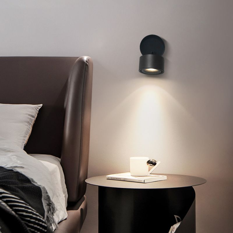 Modern Simple Aluminum Wall Light Cylinder Shape Rotatable Wall Lamp for Living Room