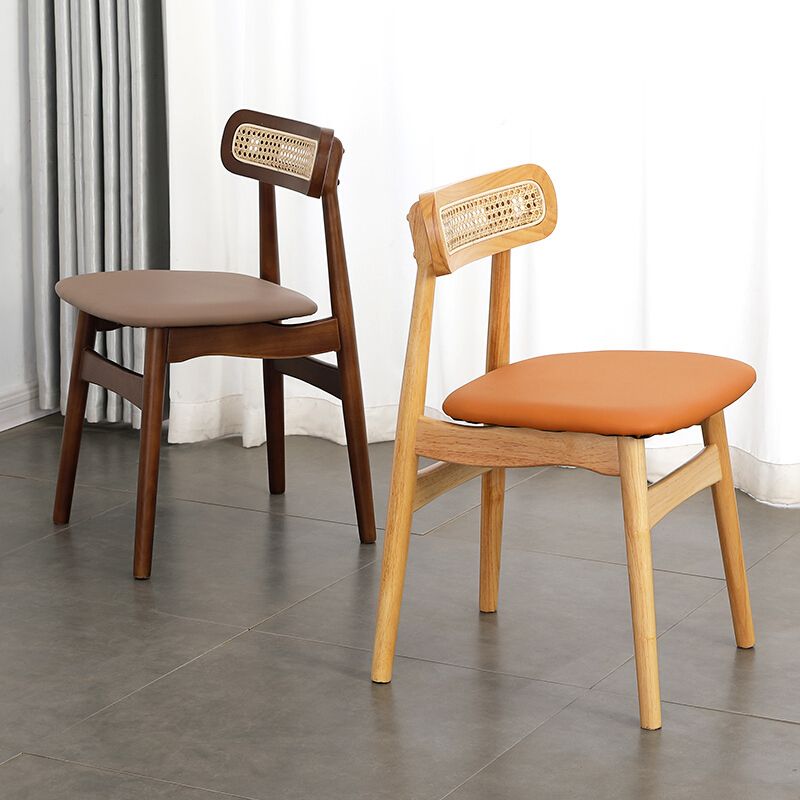 Silla lateral de madera tradicional para comedor, cocina, silla con respaldo abierto