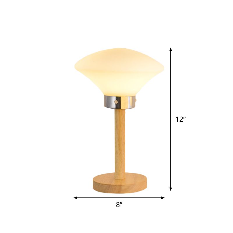 Globe/Zylinder/quadratische Nachttischlicht modernistisch gefrostetes Glas 1 helle Holz Nachtlampe für Bett