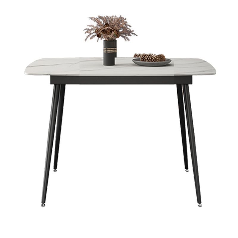 Industrial Style Stone Dining Table 4 Legs Dining Site Table for Dining Room