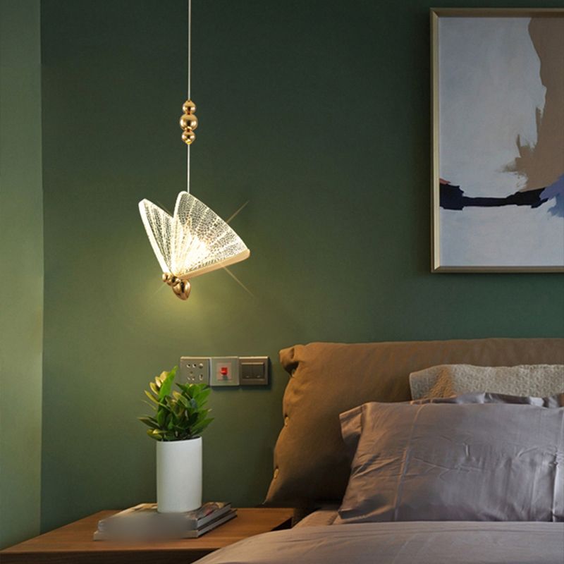 Butterfly Shape Metal Hanging Light Modern Style Multi Lights Cluster Pendant