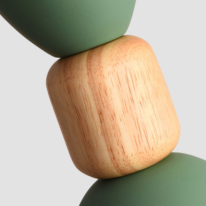 Moderne beknopte macaron hangende lamp houten koepel hanger licht met gelakte ijzeren schaduw