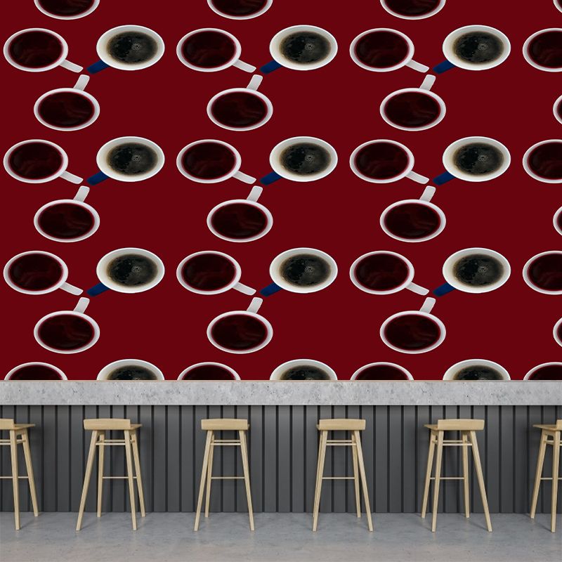 Coffee Drink Illustration Cafe Decoration Wall Paper Murals, Made to Measure