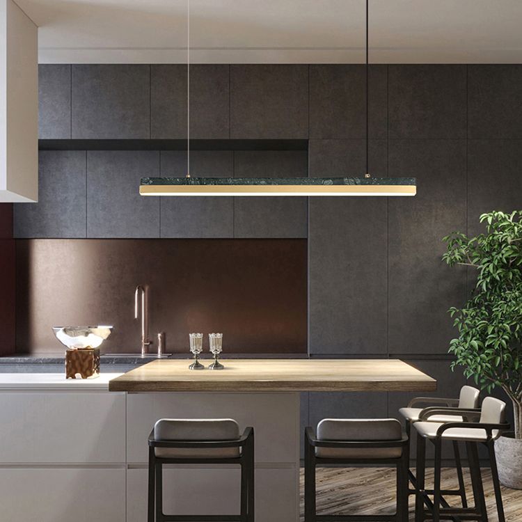 Modern Style Linear Island Light Fixture Metal 1- Light Island Lighting Fixture