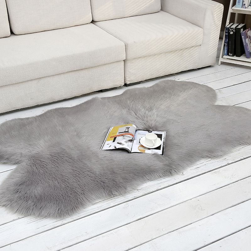 Casual Living Room Rug Multi Color Solid Color Indoor Rug Fluffy Non-Slip Backing Easy Care Area Carpet