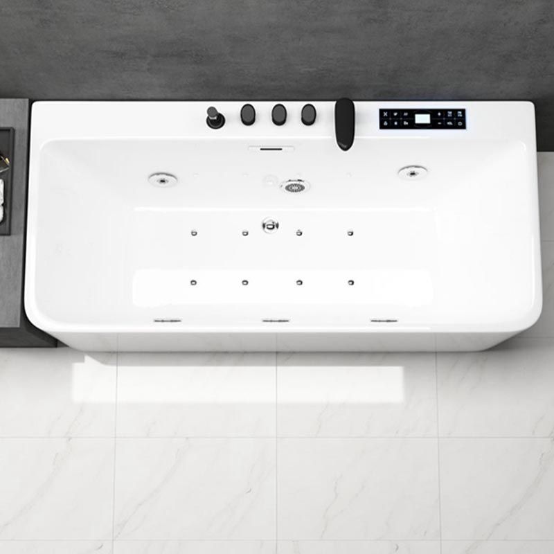 Modern Rectangular Bath Tub with Drain and Overflow Trim Bathtub