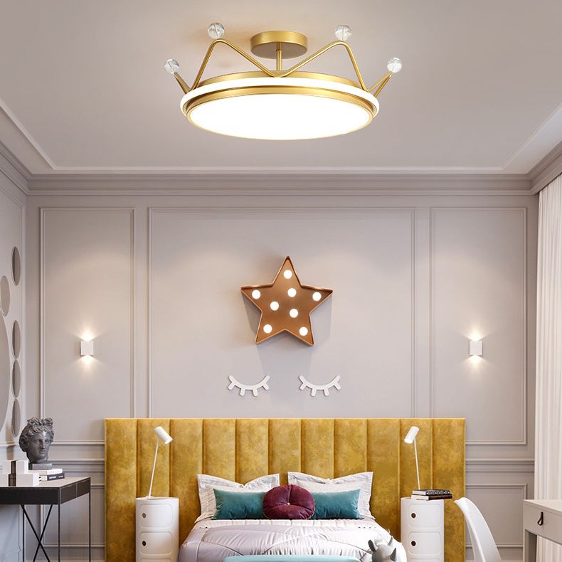 Corona semifulto monte leggero macaron nordico macarfull a soffitto metallico per la camera da letto per bambini