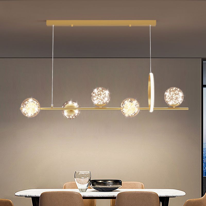 Modern Globe Chandeliers Island Lights Glass 6 Light Globe Chandeliers