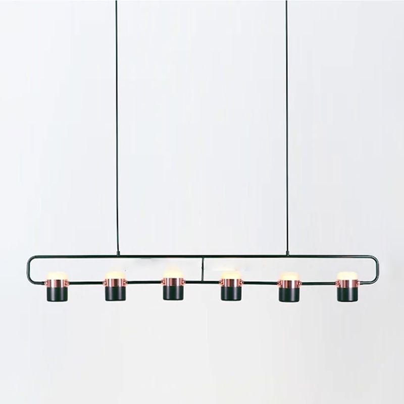 Contemporary Style Cylinder Island Lighting Ideas Metal 6 Light Island Light Fixtures