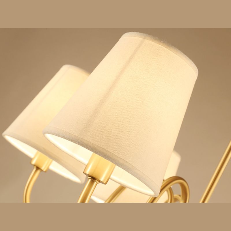 Metal Conical Hanging Pendant Light Traditional Dinning Room Pendant Chandelier in Gold