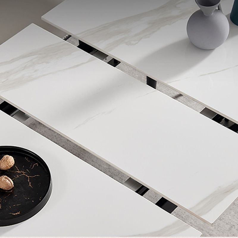 Simplicity Rectangle Home Fixed Desk Extendable Sintered Stone Dining Table