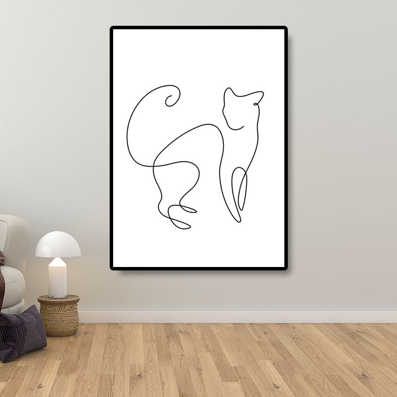 Well-Behaved Cat Wall Decor for Girls Bedroom in White, Multiple Sizes Available