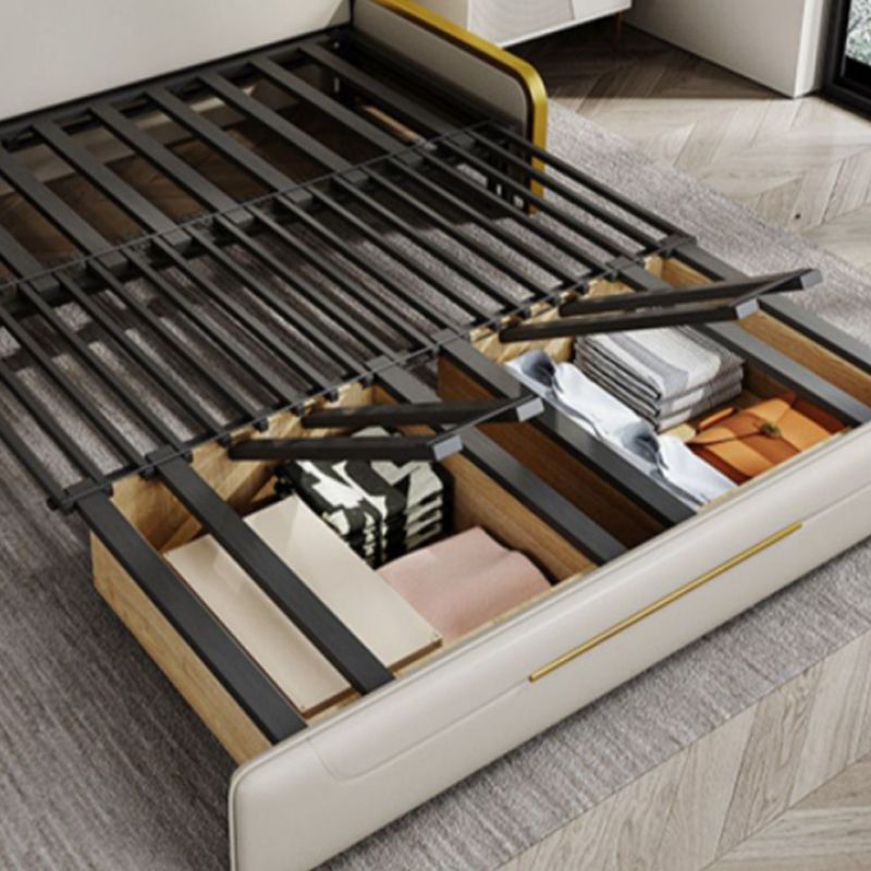 Faux leather Sleeper Sofa Creamy-white Sofa Bed with Upholstered, 31.49" Wide