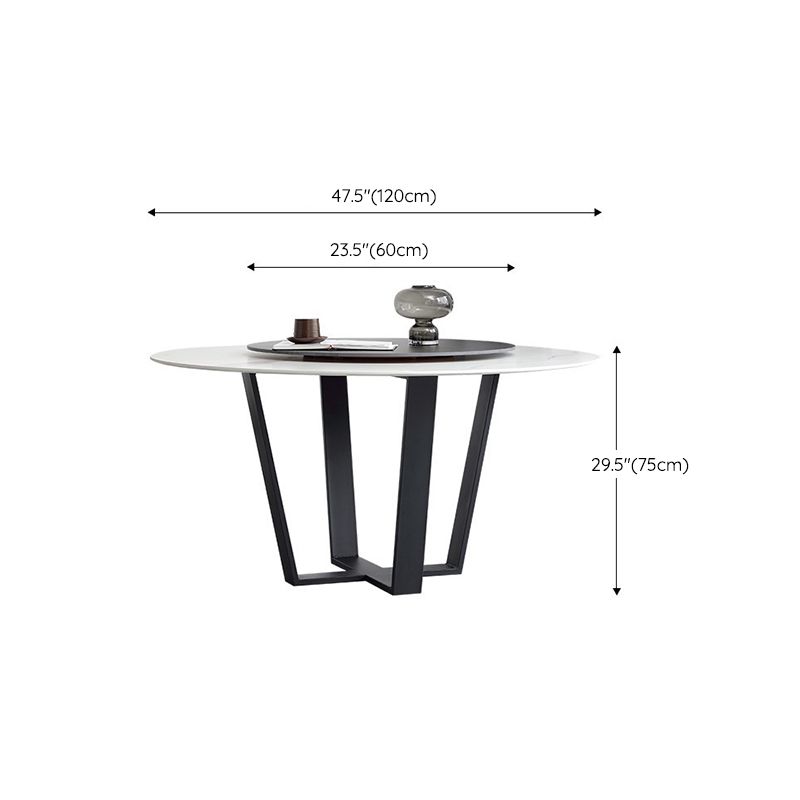 Steel and Slate Table Glam Style Simple Home Round Dining Table
