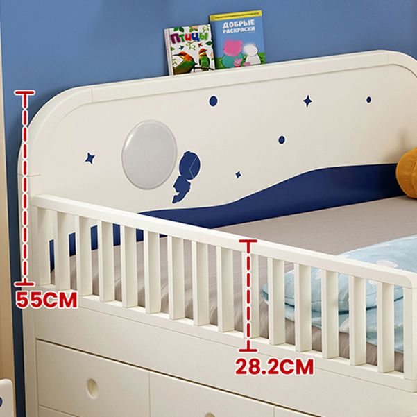Solid Wood Nursery Bed Modern Wood Nursery Bed with Guardrails