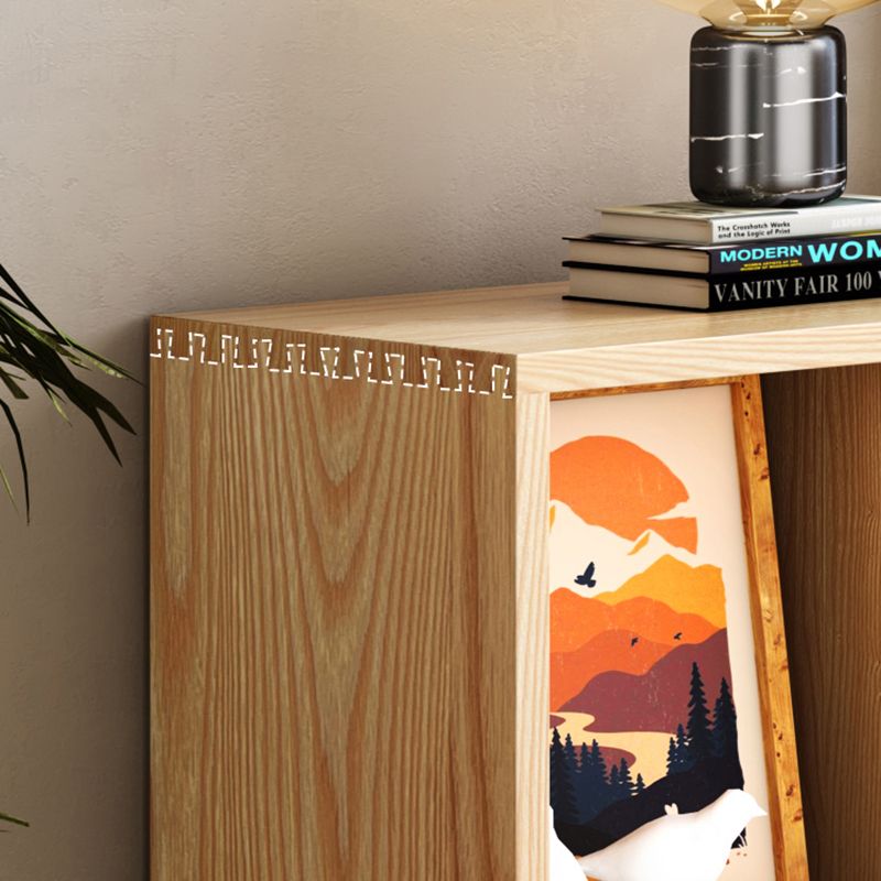 Natural Standard Bookshelf Wooden Contemporary Bookcase with Shelves