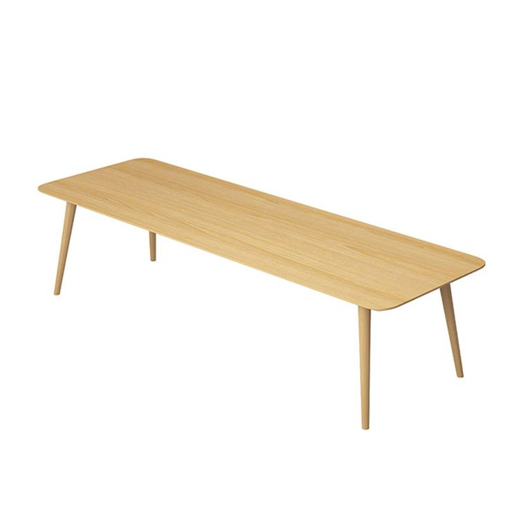 Vast hout eigentijdse rechthoekige eettafel natuurlijke houten boventafel met 4 poten