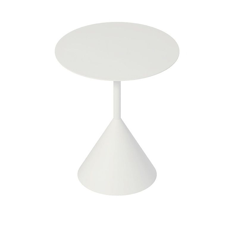 Pedestal Metal Coffee Table Round Black/White Cocktail Table