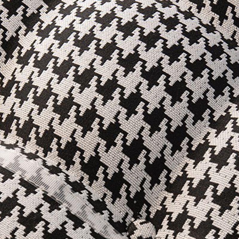 Tufted Rocker Houndstooth Patchwork Modern Leather Rocker Chair with Pillow and Ottoman