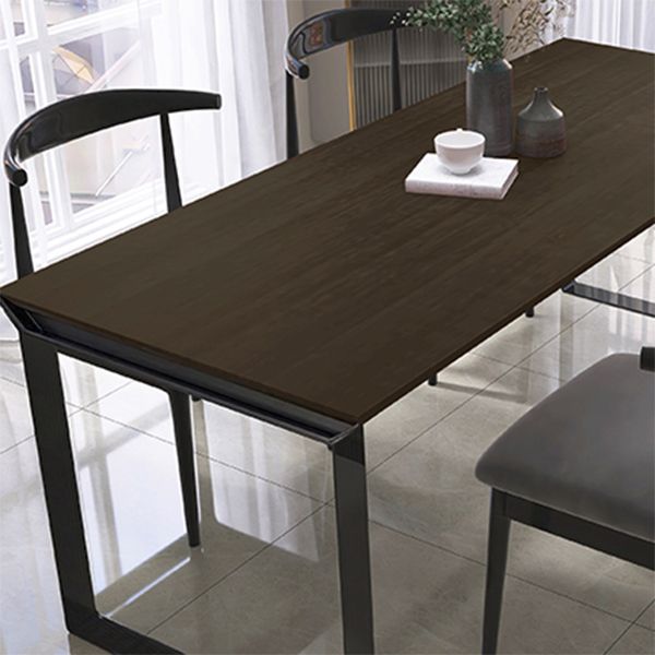 Black Pine Wood Modern Dining Table Set 1/5/7 Pcs Dinette Set for Home