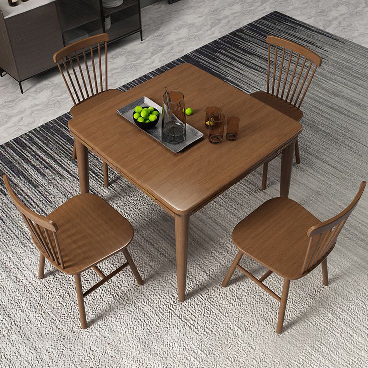 Modern Style Rubberwood Dinner Table Round Drop-Leaf Table for Home Use