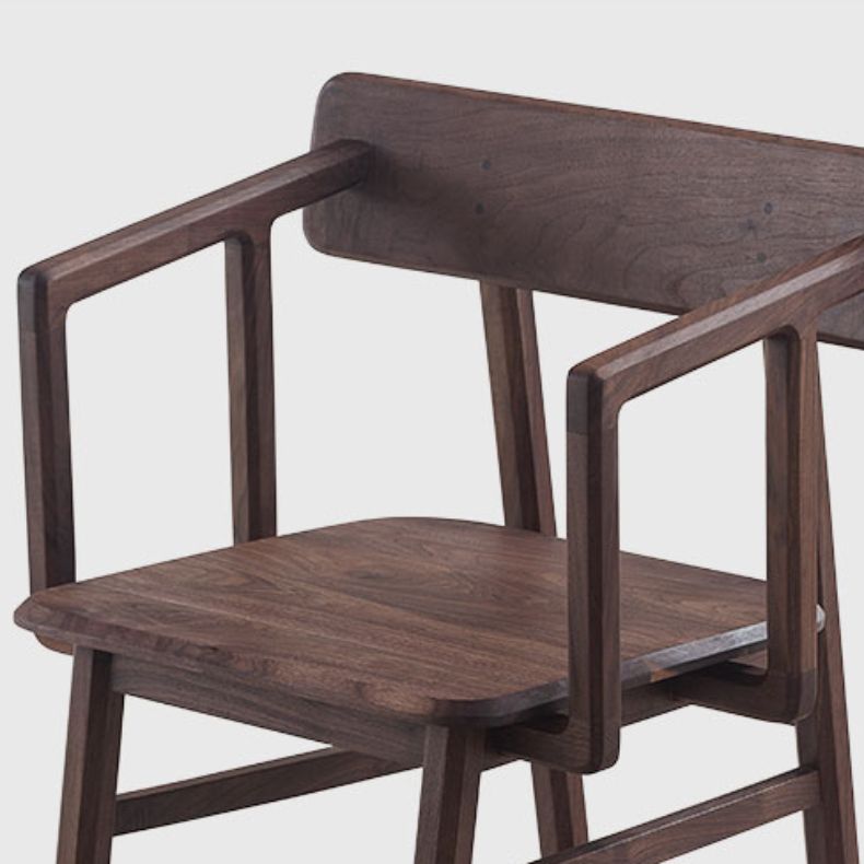Solid Wood Arm Chair Open Back Dining Arm Chair for Dining Room