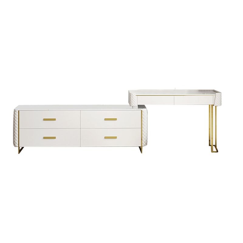 White Make-up Vanity 17.71" Wide Makeup Vanity Desk Table with 6 Drawers