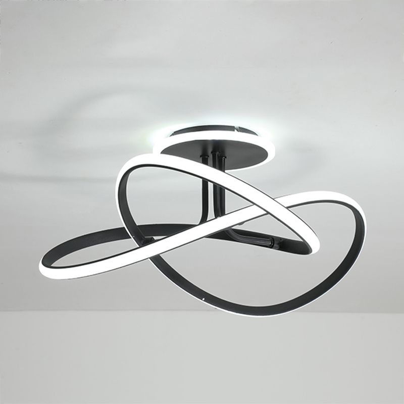 Modern Style Linear Shade Ceiling Light Metal 2 Headed Ceiling Light for Dining Room