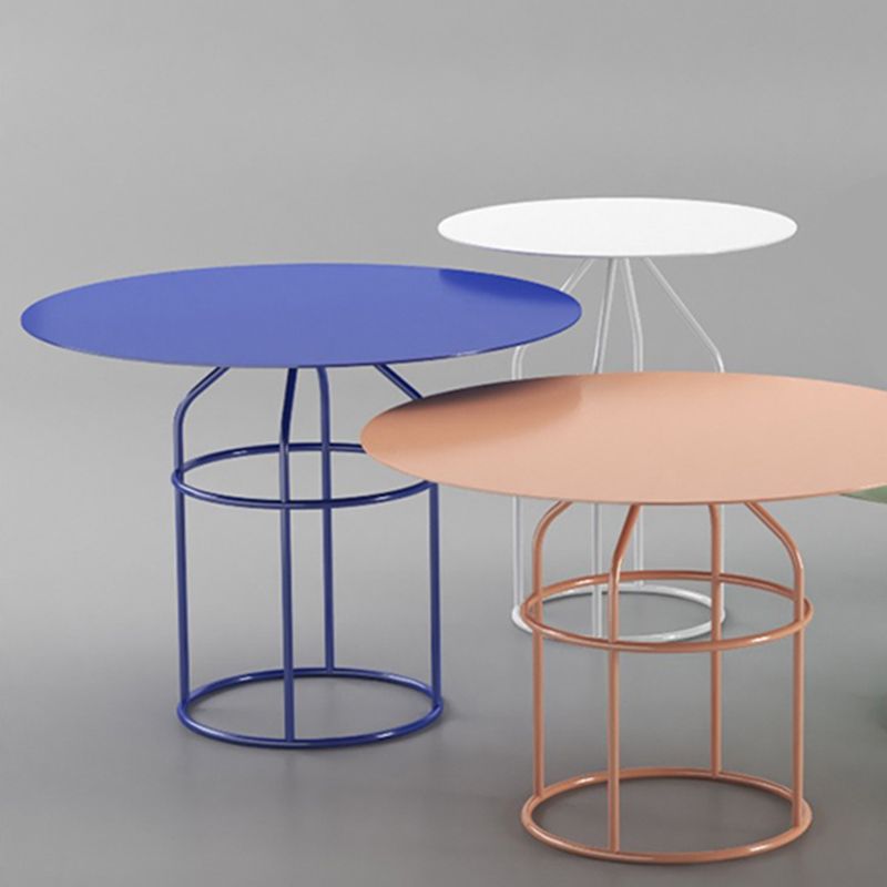 Frame Shaped Base Design Cocktail Table Multi-color Selection of Metal Round Coffee Table