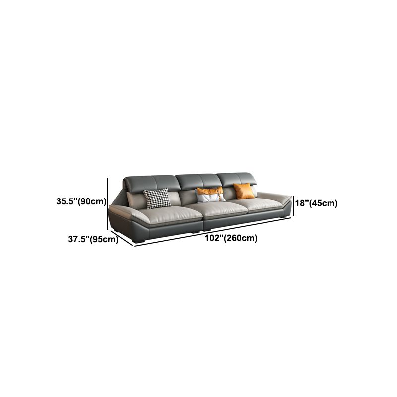 Contemporary Light-grey Sofa/Sentional with Pillow Top Arm 35.43"