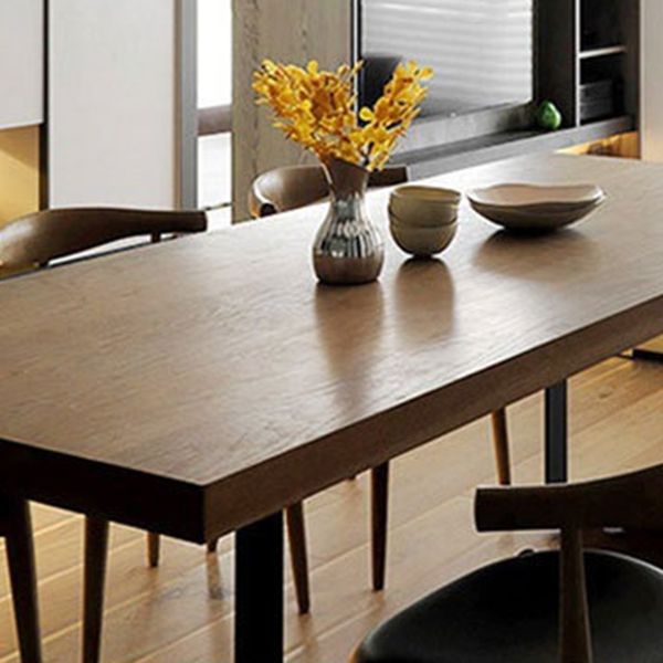 Industrial Dining Table with Brown Pine Rectangle Dining Table for Kitchen without Chair