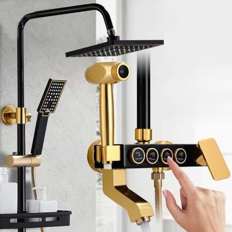 Modern Adjustable Water Flow Shower Faucet Shower Arm Shower System on Wall