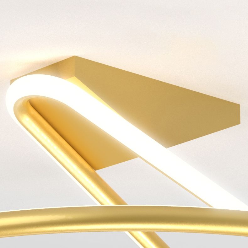 Circle Semi Flush Mount Light Modern Simplicité Assymer Mount Light de plafond pour chambre à coucher