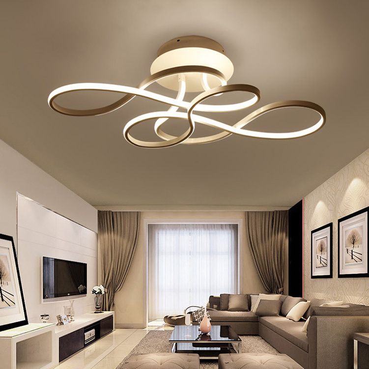 Moderne, halbbündig montierte LED-Deckenleuchte „Spring“ für Wohnzimmer und Schlafzimmer