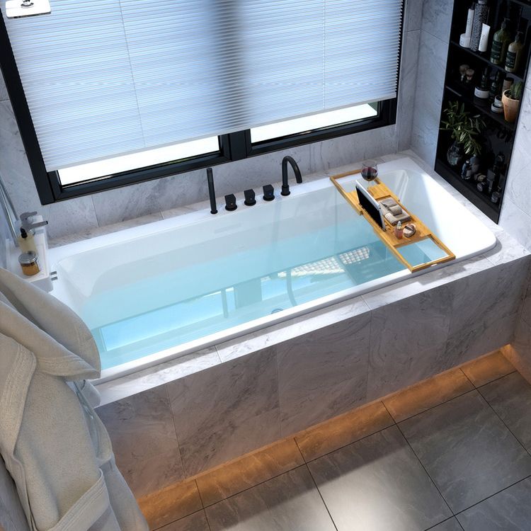 Modern Rectangular Drop-in Bathtub Acrylic White Bath Tub for Home