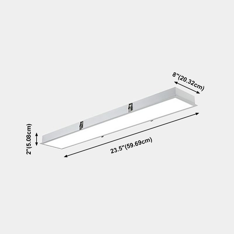 Rettangolo Forma LED Lampada Moderna Iron 1 Light Flush Mount per Office Mall